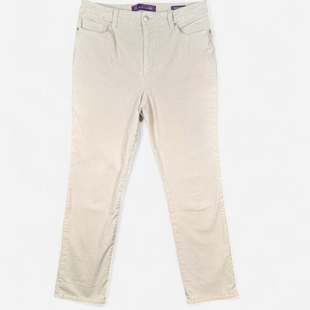 Gloria Vanderbilt Women's Cream Corduroy Pants 12 Short